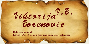Viktorija Borenović vizit kartica